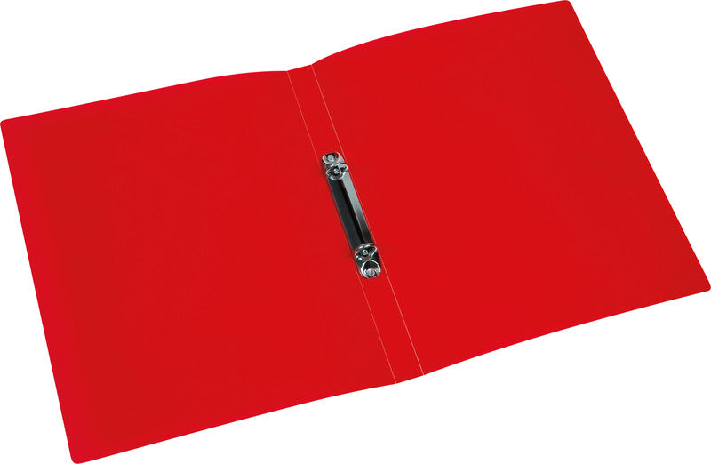 Q-connect Zeigebuch – A4 Hochformat – 2-Ring-Ringmechanik, Ø 16 mm, Rücken 21 mm – Rot, Kunststoff