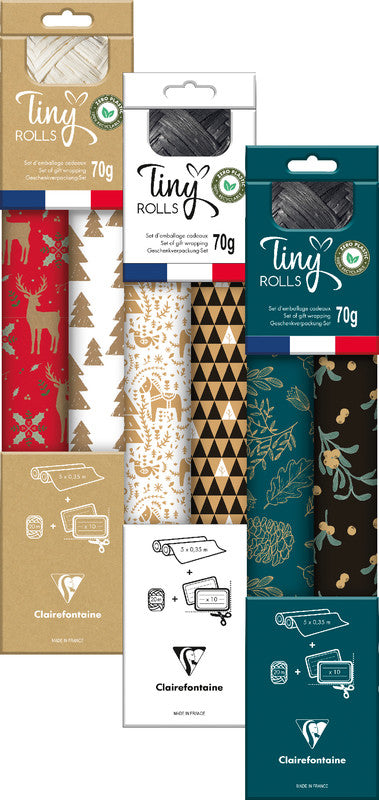 Clairefontaine Geschenkpapier – Weihnachten – recyclingfähig, gestrichenes Papier – 350 × 5000 mm