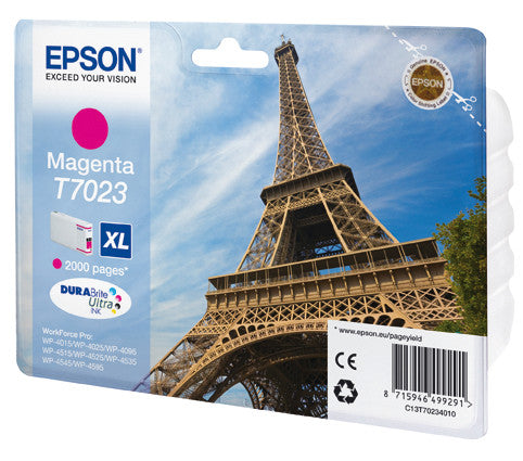 Epson Tintenpatrone T7023, Magenta, 2'000 Seiten – für Tintenstrahldrucker und Multifunktionsgeräte