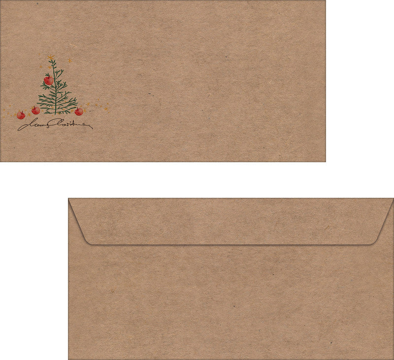 Sigel Weihnachts-Couvert C5/6 Weihnachten mit Äpfeln, mehrfarbig, gummierte Klappe, 100 g/m² – 50 Stk.