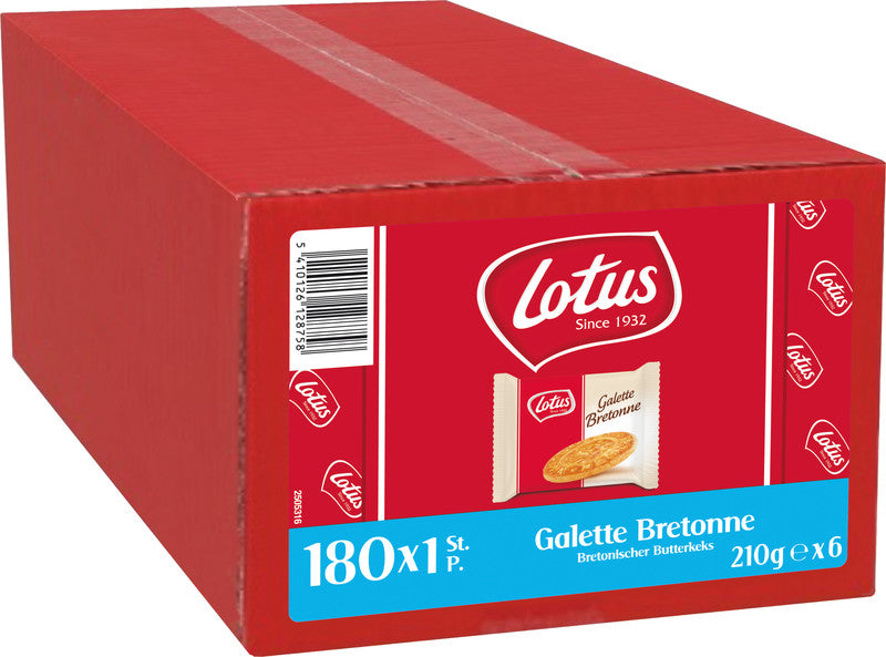 IBM Lotus Gebäck – Bretonischer Butterkeks, Schachtel, 180 Stück (1,26 kg)