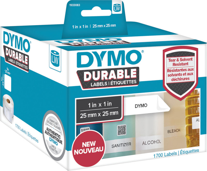 DYMO Etiketten, 25 mm × 25 mm, weiss, permanent, für LabelWriter 4XL und LabelWriter 450 Serie, 1700 Stück