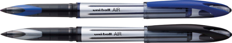 Uni-Ball Air – Tintenroller, dokumentenecht, mit Kappe, 0,5 mm, schwarz, für Linkshänder