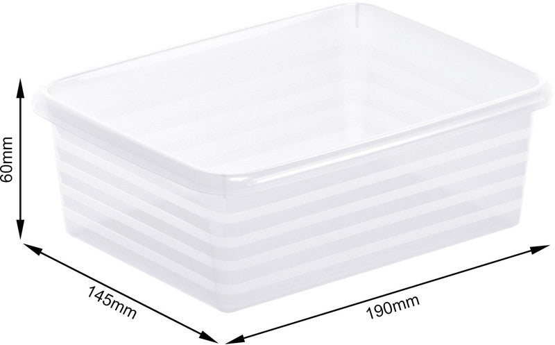 Rotho Formatkörbchen Linus – Kunststoff, Transparent, 19 × 6 × 14,5 cm