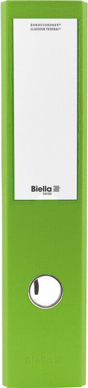 Biella Ordner – A4 hoch – 2-Ring Hebelmechanik, Rücken 70 mm – hellgrün, FSC