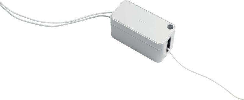 Durable Kabelbox Box S – 246 × 128 mm, Kunststoff, Grau, rutschfeste Gummifüsse, für 3fach-Steckdosenleiste