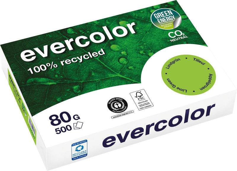 Clairefontaine Kopierpapier – A4, 80 g/m², lindgrün – für Inkjet/Laser/Kopierer – FSC – 500 Blatt