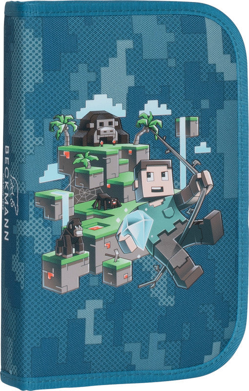 Beckmann Classic 1st Schuletui 2 Klappen, gefüllt, 21-teilig – Jungle Game – Kunststoff – 20,5 × 13,3 × 3,8 cm