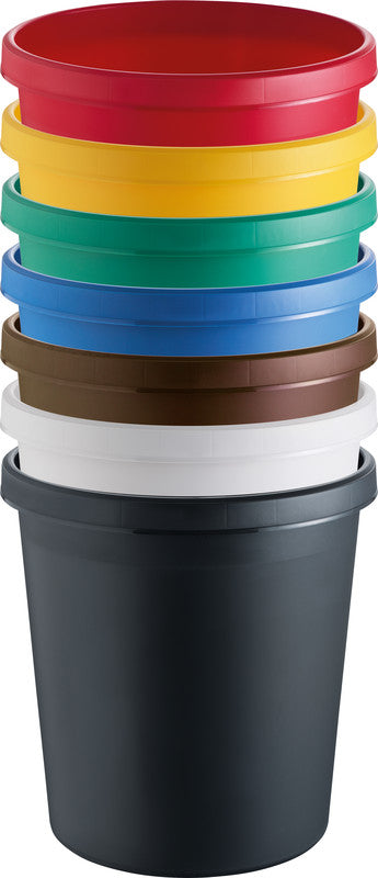 Helit Papierkorb the german – 45 l – Kunststoff, lichtgrau – Ø 390 × H 480 mm