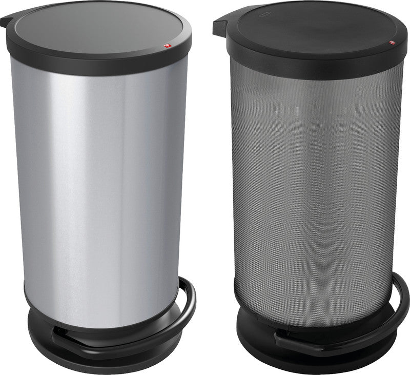 Rotho Abfallcontainer Paso – 30 l – mit Deckel – Kunststoff, carbon – B × H × T 302 × 592 × 357 mm