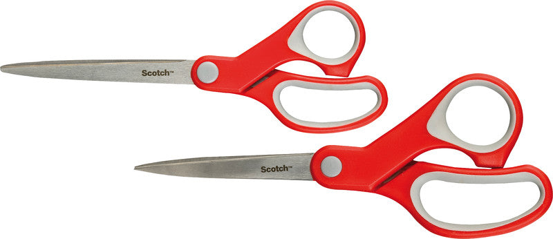 Scotch Universalschere – 20,0 cm, Edelstahl, für Rechts- und Linkshänder, spitz, Kunststoff, rot