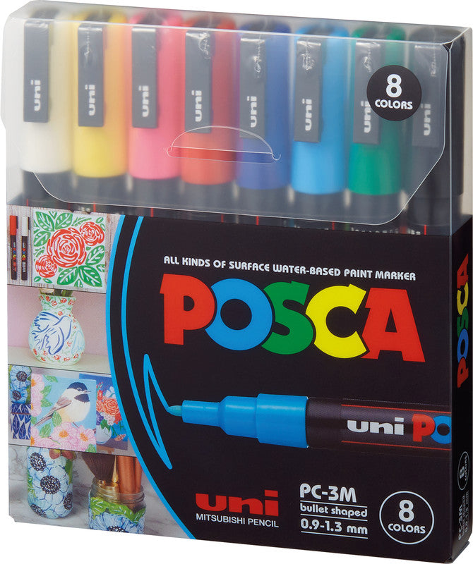 Uni-Ball Non-Permanent-Marker – Rundspitze 0,9-1,3 mm – Sortiert – 8er-Set