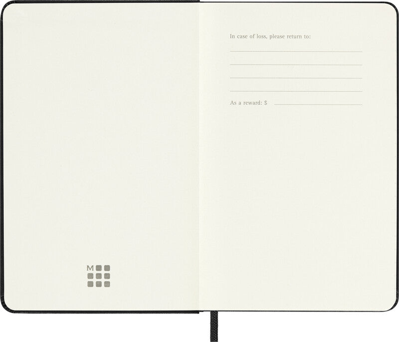 Moleskine Agenda – 1 Woche pro Seite, gebunden, 9 × 14 cm, 2026, schwarz, FSC