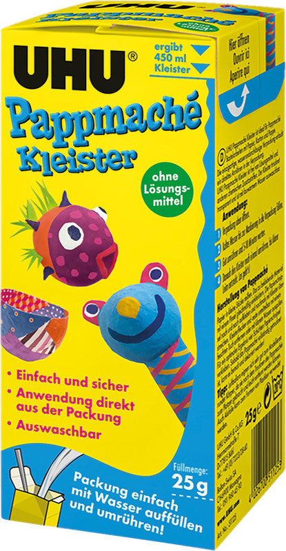 UHU Bastelkleber Pappmaché – 25 g – trocknet transparent, auswaschbar