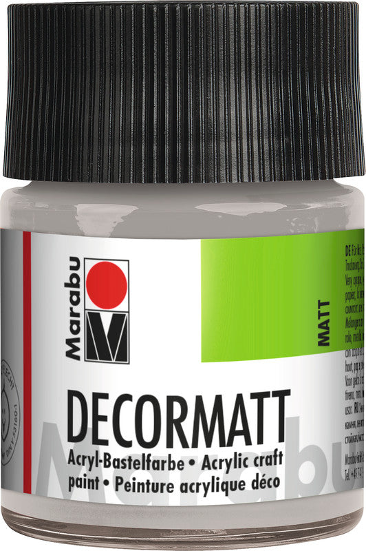 Marabu Decormatt – Acrylfarbe – Silber Metallic, Samtmatt, 50 ml