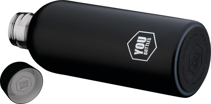 Youbottles Trinkflasche Dual – 5 dl – Edelstahl, isoliert, Schraubverschluss – Monochrome Black