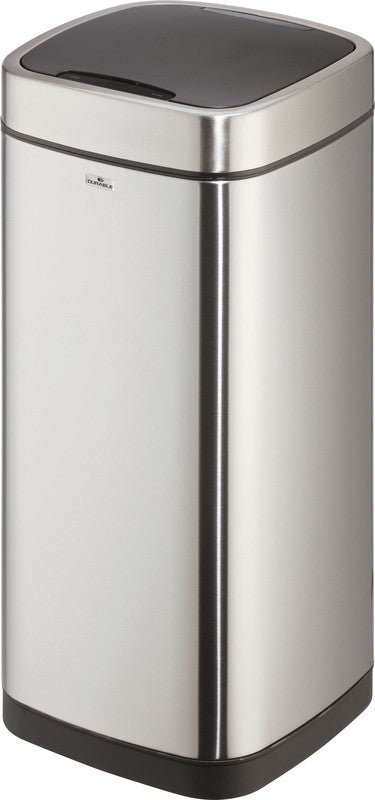 Durable Abfallcontainer – 35 l – mit Deckel – Edelstahl – Ø 305 × H 690 mm – kontaktloser Sensor