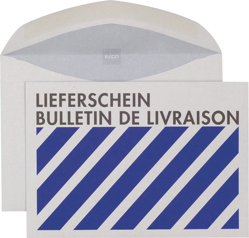 Elco Couvert C6, ohne Fenster, gummiert, blau, 80 g/m², mit Innendruck – 500 Stk.