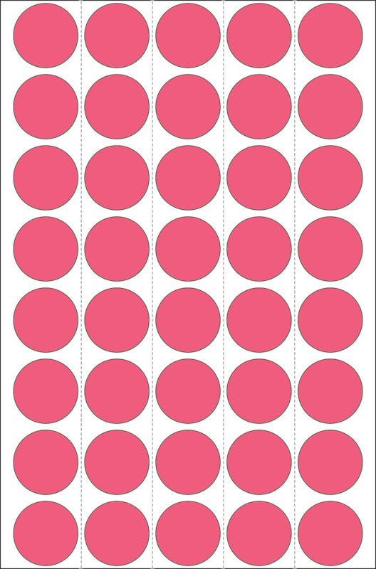 HERMA Schmucketiketten – Motiv einfarbig leuchtrot – Papier, 960 Stk, 24 Bogen, Ø 19 mm, permanent haftend