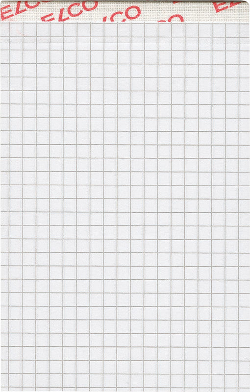Elco Notizblock A7, kariert, geheftet, perforiert, 100 Blatt – weiss