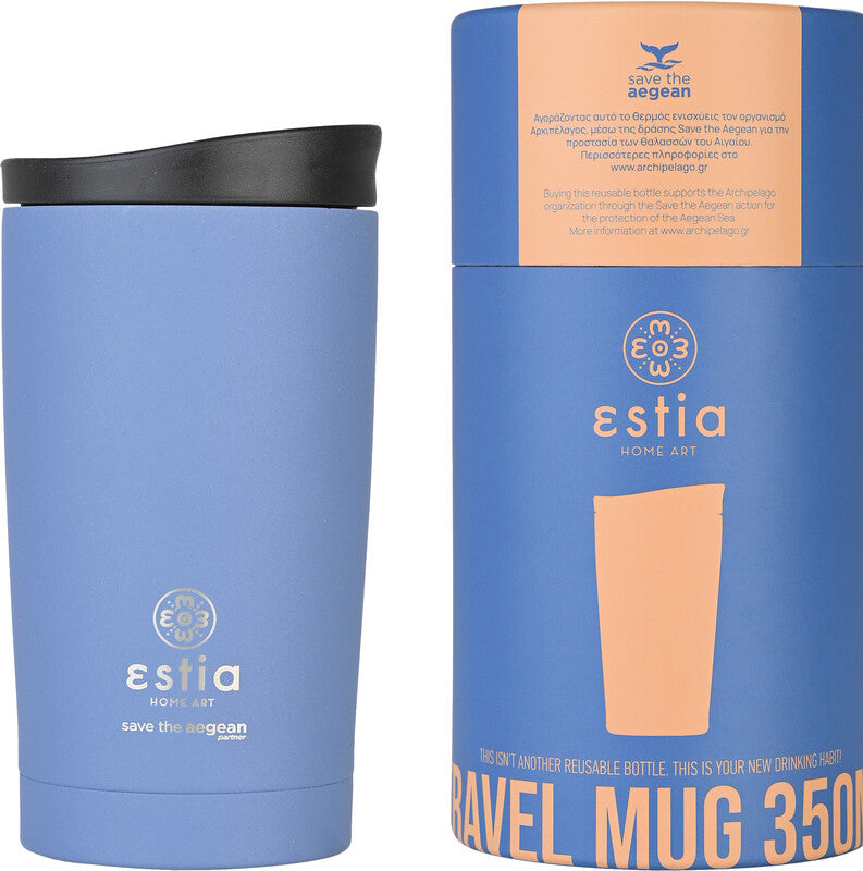 Estia Thermobecher – 3,5 dl – Edelstahl, isoliert, Schraubverschluss – Denim Blue
