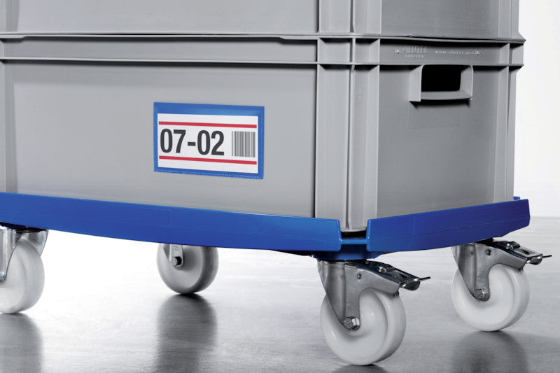 Durable Kennzeichnungstaschen – 150 × 67 mm, blau, Kunststoff, selbstklebend