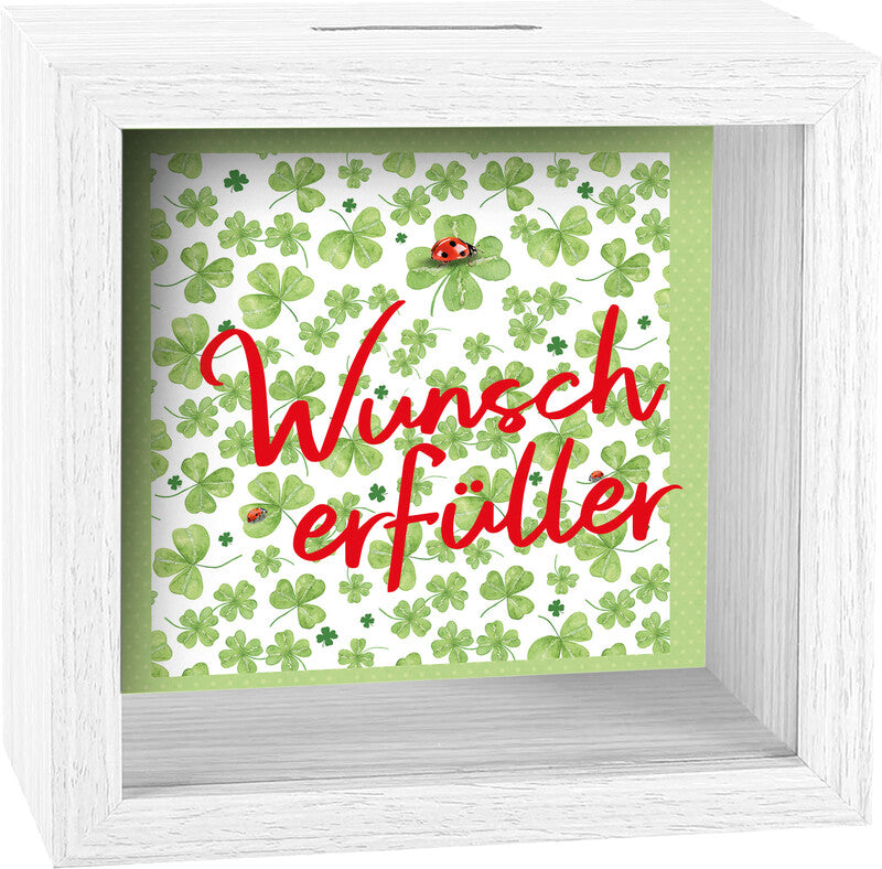 Kurt eulzer Spardose Wunscherfüller, weiss, Holz, 11 × 11 × 2 cm