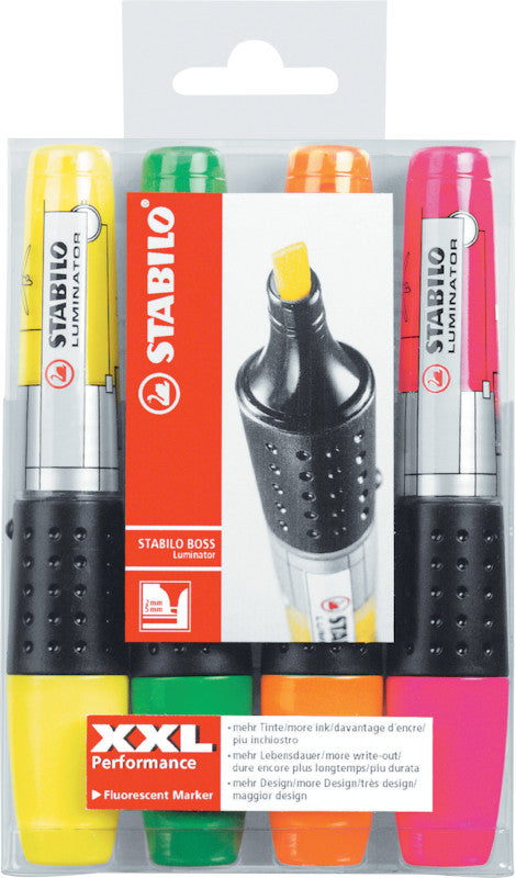 STABILO Luminator Textmarker Set 4 Farben – Keilspitze, 2–5 mm