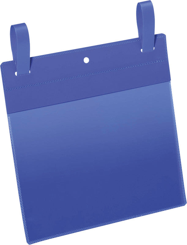Durable Kennzeichnungstaschen – 210 × 148 mm, blau, wiederablösbar, für A5 quer