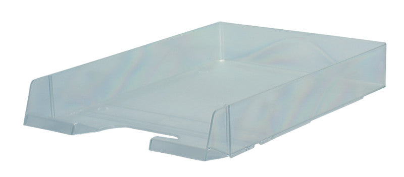 Biella Briefkorb – mit Griffausschnitt, mit Beschriftungsfeld, matt, transparent, B 245 × H 55 × T 335 mm