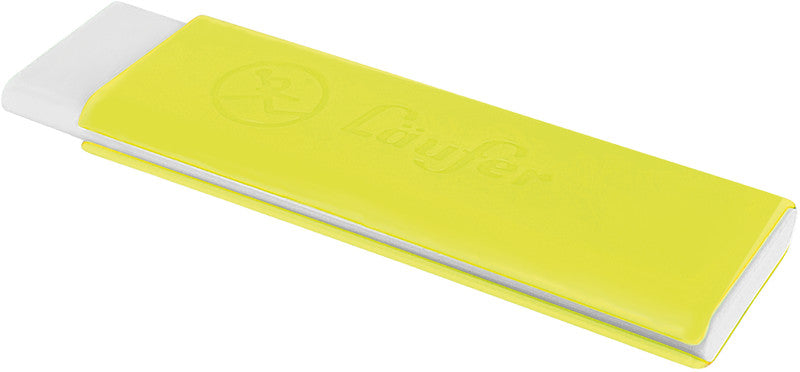 Laufer Radierer – für Bleistift und Farbstifte – 21 × 7 × 21 mm – Kunststoff – gelb