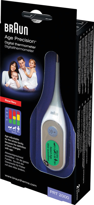 Braun Digitalfieberthermometer – Age Precision, 8 s, BPA-frei, für Axillar, Oral, Rektal