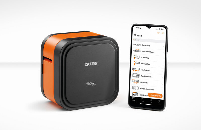 Brother Cube Pro Etikettendrucker – orange/schwarz, Kunststoff