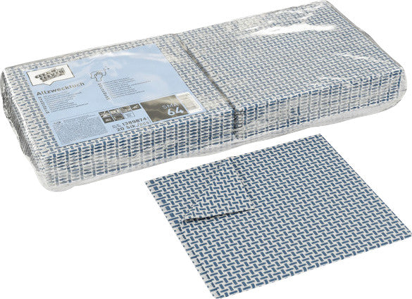 Clean and clever Reinigungstuch, feucht – für wasserbeständige Oberflächen, blau, 40 × 35 cm, 20 Stk.