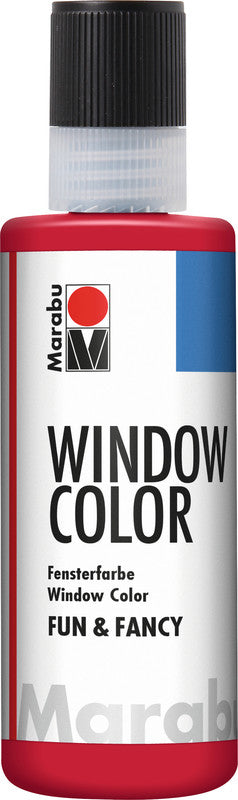 Marabu Fenstermalfarbe – Rubinrot, 80 ml, für Glas & Porzellan