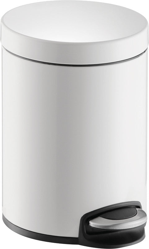 Helit Papierkorb the silent – 5 l – Stahl, weiss – Ø 230 × H 292 mm