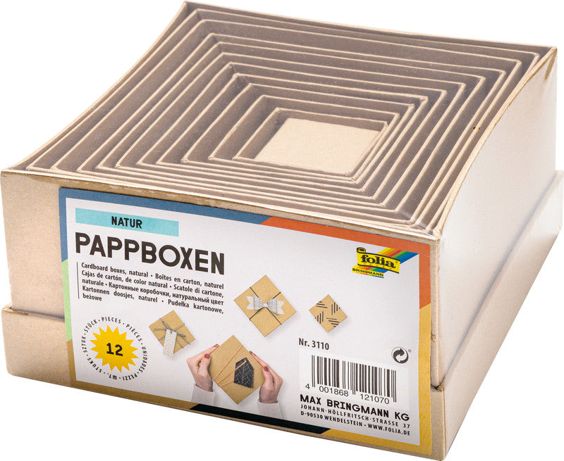 Folia Geschenkbox – natur – 12 Stk. – zum Basteln