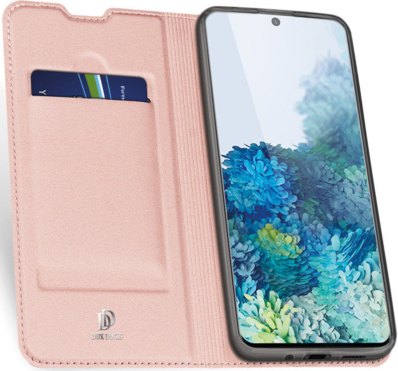 Dux Ducis Booklet-Hülle – für Samsung Galaxy S20 – Roségold – Kunstleder – mit Kartenfach, Magnetverschluss