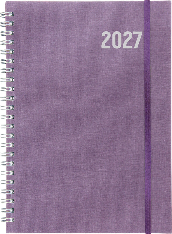 Biella Dispo Term Savanna Agenda – 1 Woche/2 Seiten, Wire-O, 14,5 × 20,5 cm, 2027, mehrsprachig, Lila, FSC