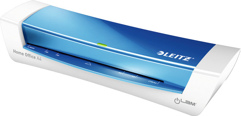 Leitz iLAM Home Office WOW Laminiergerät A4 – 2-Rollen, 80–125 µm, 2 Min. Aufheizzeit, 310 mm/min, blau
