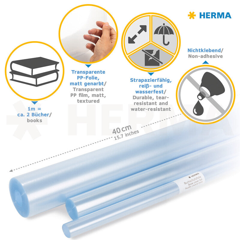 HERMA Klebefolie – transparent – 40,0 × 200,0 cm