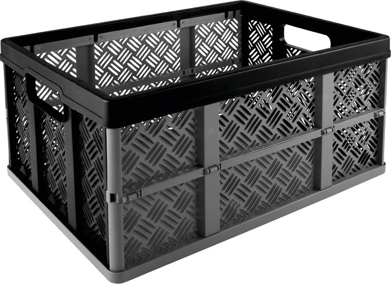 Helit Faltbox the flapline – Kunststoff, schwarz, 35 × 22,7 × 47,5 cm