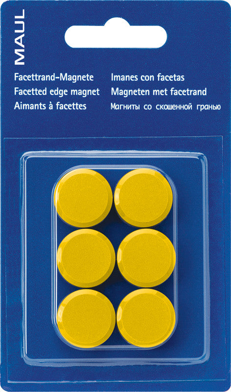 MAUL Starter-Kit – für Whiteboards, inkl. Rundmagnete Ø 20 mm, H 8 mm, Kunststoff, Gelb – 6-teilig