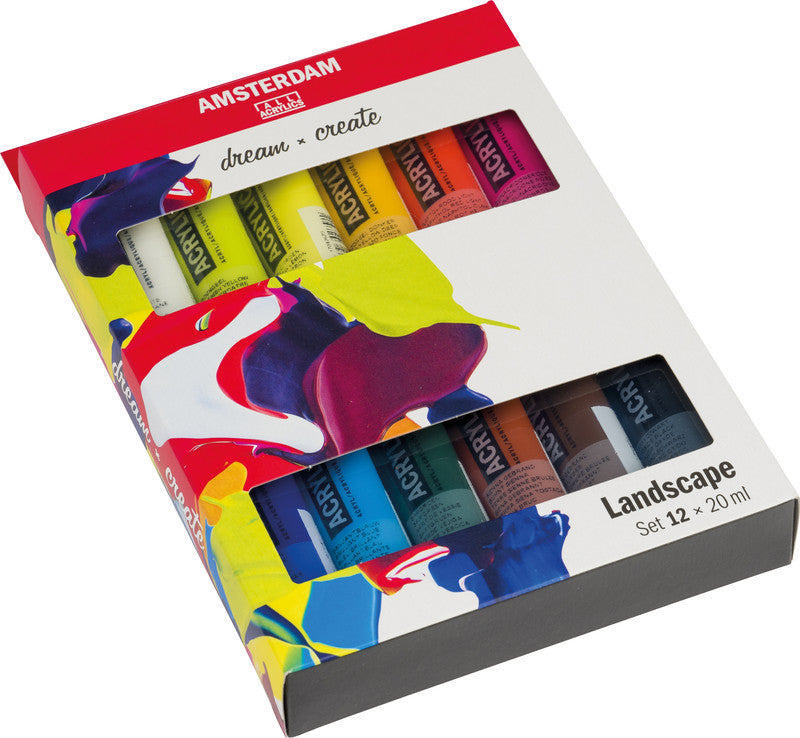 Royal Talens Amsterdam – Acryl Standard – Acrylfarbe – Set – 12 Farben, 12 × 20 ml