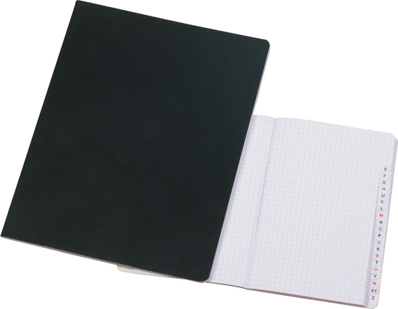 Natura line Wachstuchheft, 175 × 220 mm, kariert, 4 mm, 48 Blatt, Klammerheftung, 80 g/m² – schwarz