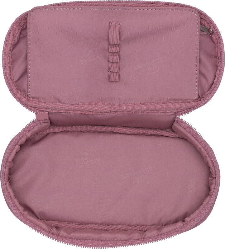 Beckmann Sport Jr. Schlamperetui, leer – Gepolsterte Herzen Rose – Kunststoff – 22,0 × 11,0 × 5,0 cm