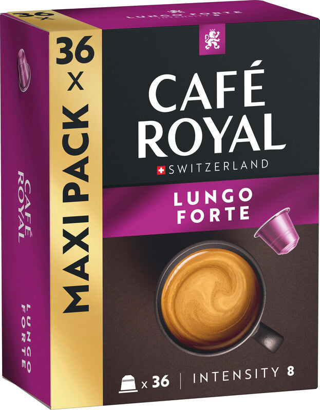 Café Royal Kaffeekapseln Lungo Forte – für Nespresso – Intensität 8 – 36 Kapseln