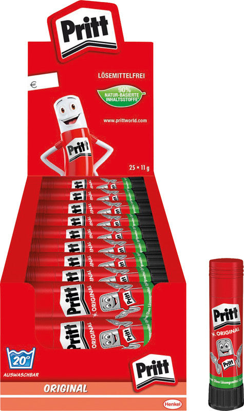 Pritt Klebestift – Stift, permanent, transparent, lösemittelfrei, auswaschbar, 11 g, für Papier, Karton, Fotos