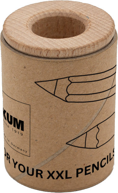Kum Spitzer – manuell, 1-Loch, mit Behälter, für Blei- & Buntstifte Ø 8 mm, Karton, assortiert, braun, Öko 1