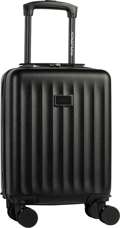 Worldpack Trolley Hartschale, 24 l, Handgepäck geeignet, 4 Doppelrollen, ABS, Schwarz, 30 × 40 × 20 cm